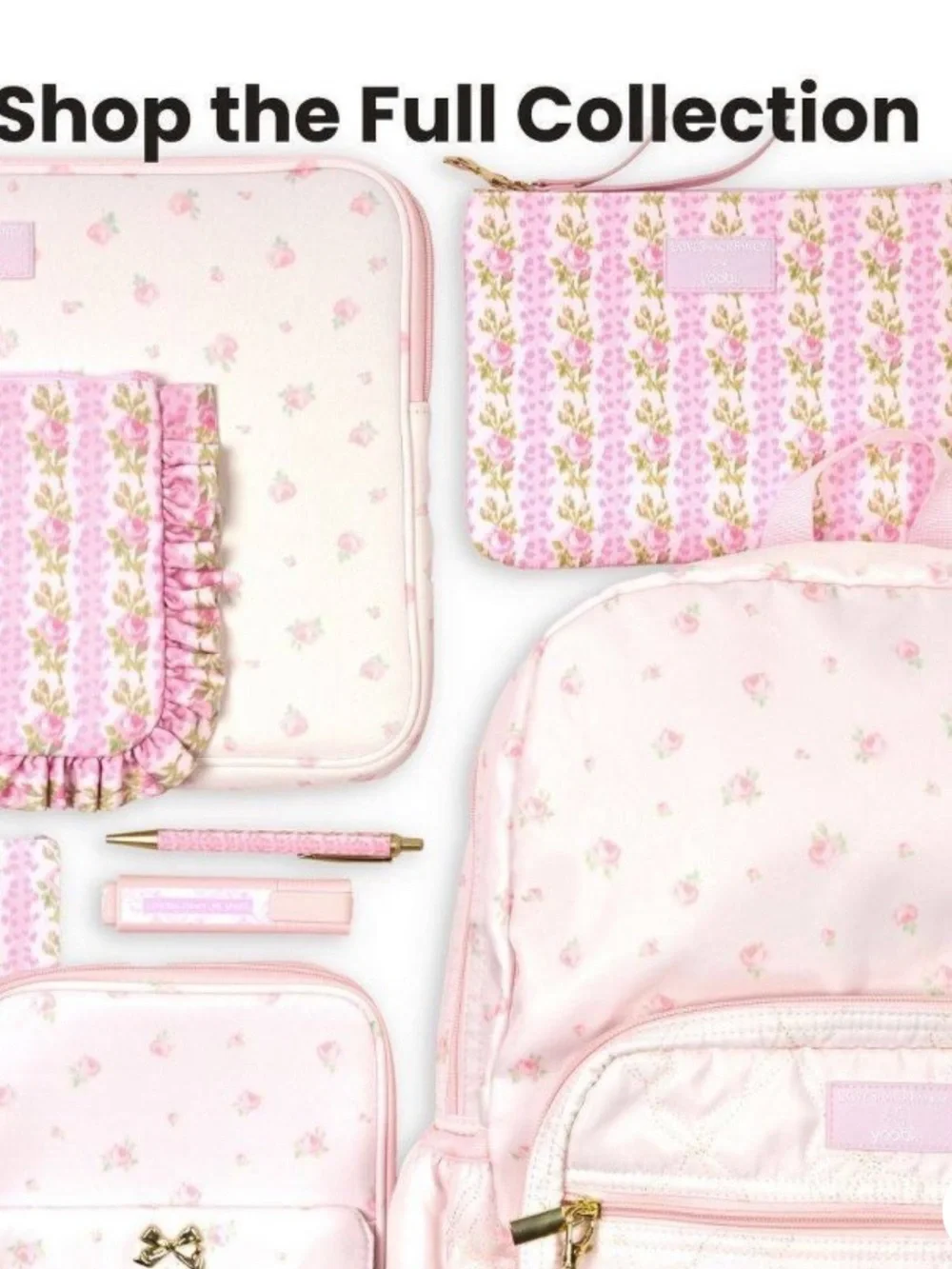 LoveShackFancy x Target Yoobi blooming heirloom zip pouch with wristlet strap